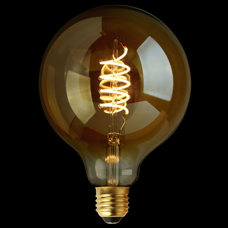 Filament LED Lamp Globe XL Curl Gold Ø125mm E27 4W