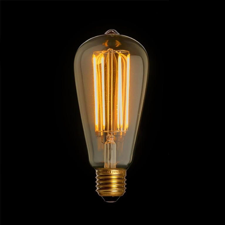 Filament LED Lamp Edison Gold Sensor Ø64 mm E27 4W