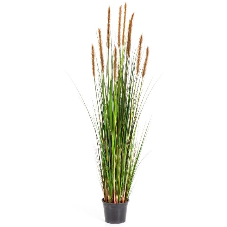 Kunstplant Vossenstaart Gras Bruin 150 cm